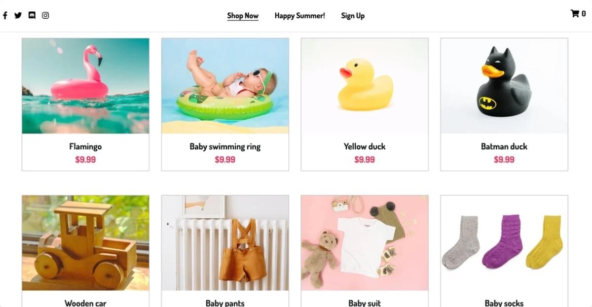Peggi Online Winkel Template van Strikingly