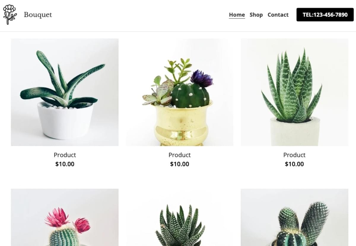 Bouquet Store Template van Strikingly
