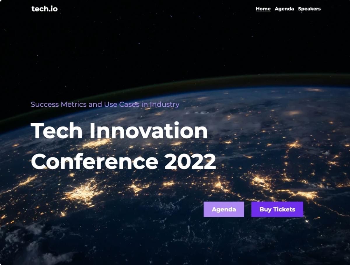 Tech.io Sjabloon van Strikingly