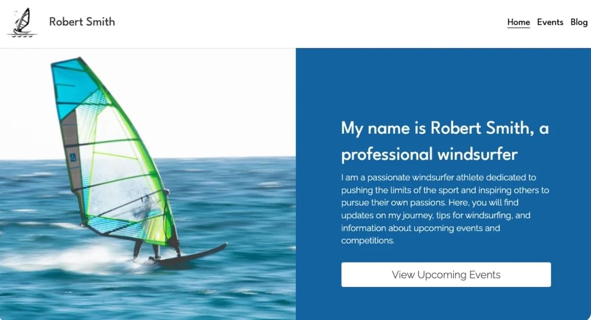 Template Windsurfer da Strikingly