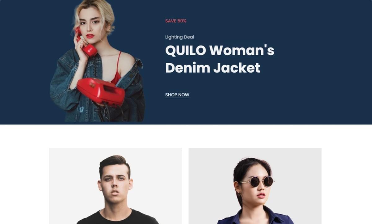 Quilo online winkelsjabloon van opvallend