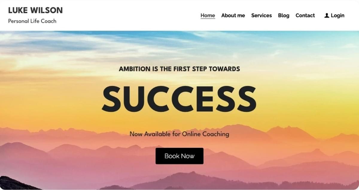 Modelo Luke Wilson da Strikingly