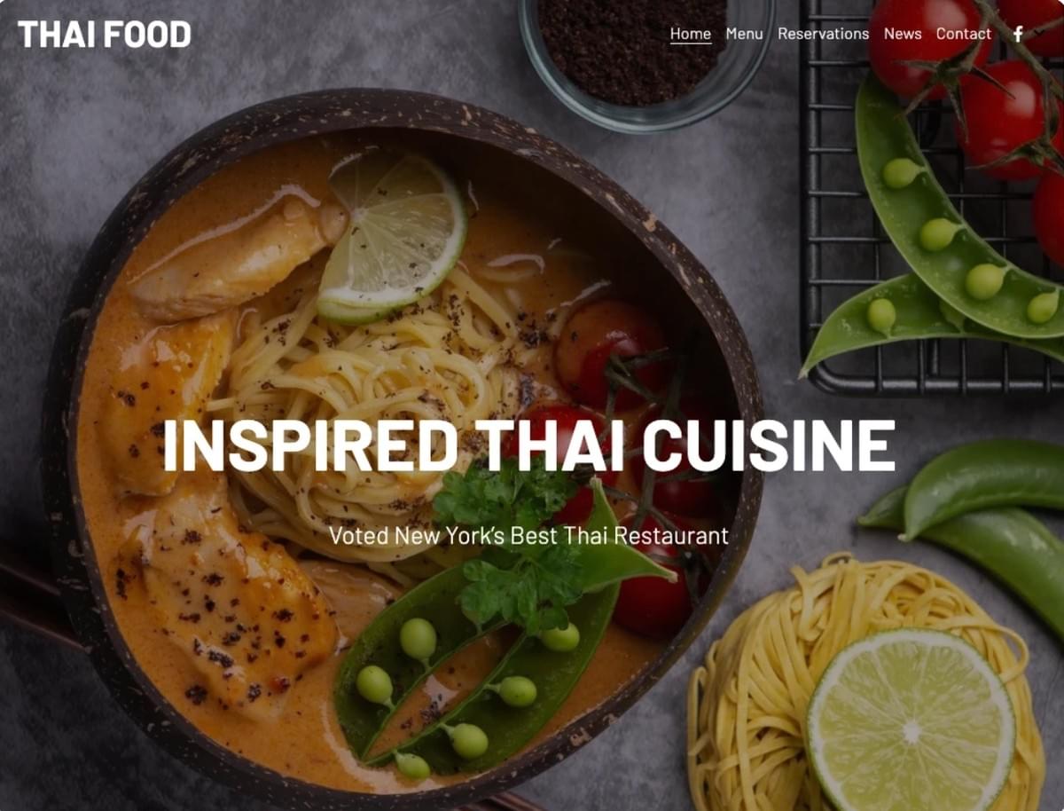 Thai Cuisine Sjabloon van Strikingly