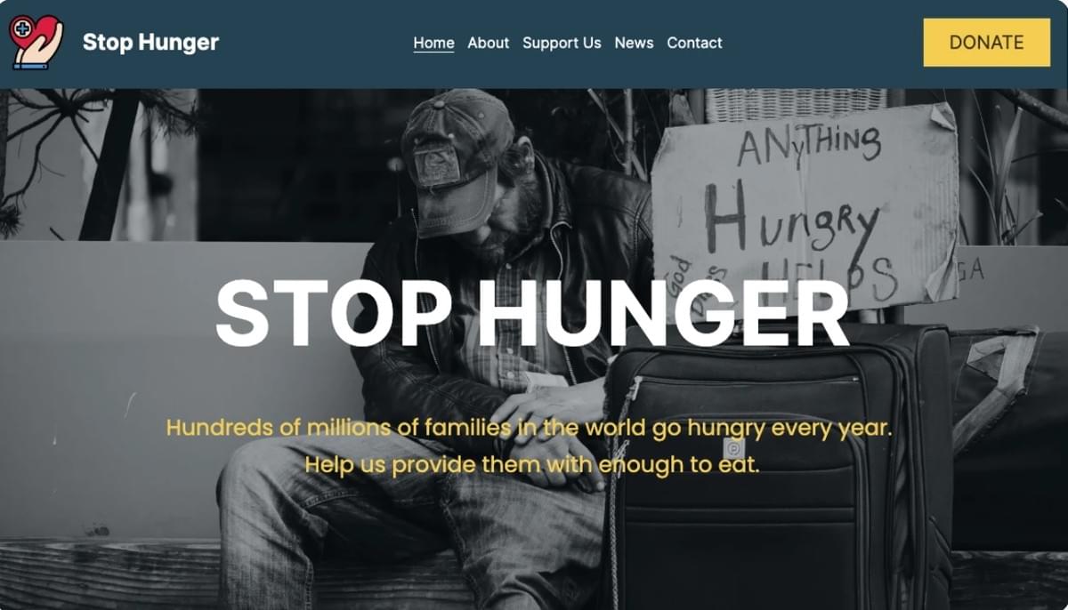 Stop Hunger: Crowdfundingwebsite