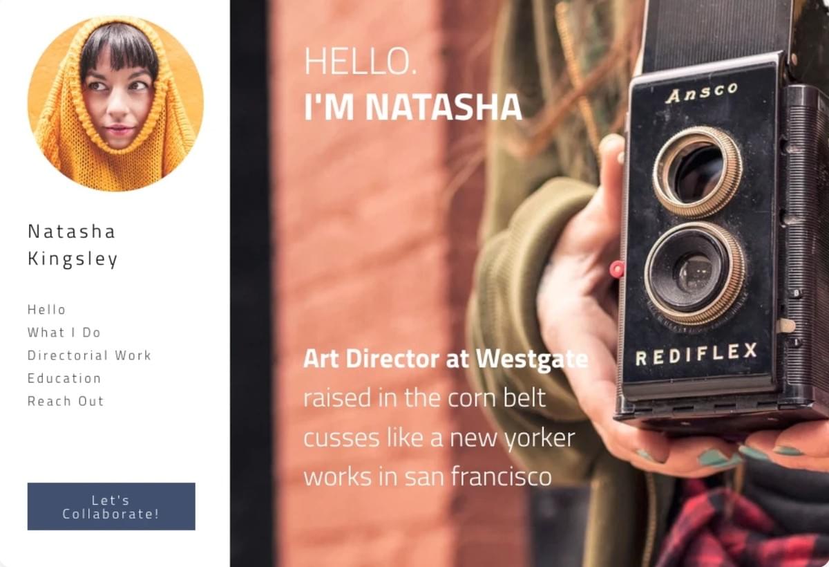 Modelo Elegante da Strikingly