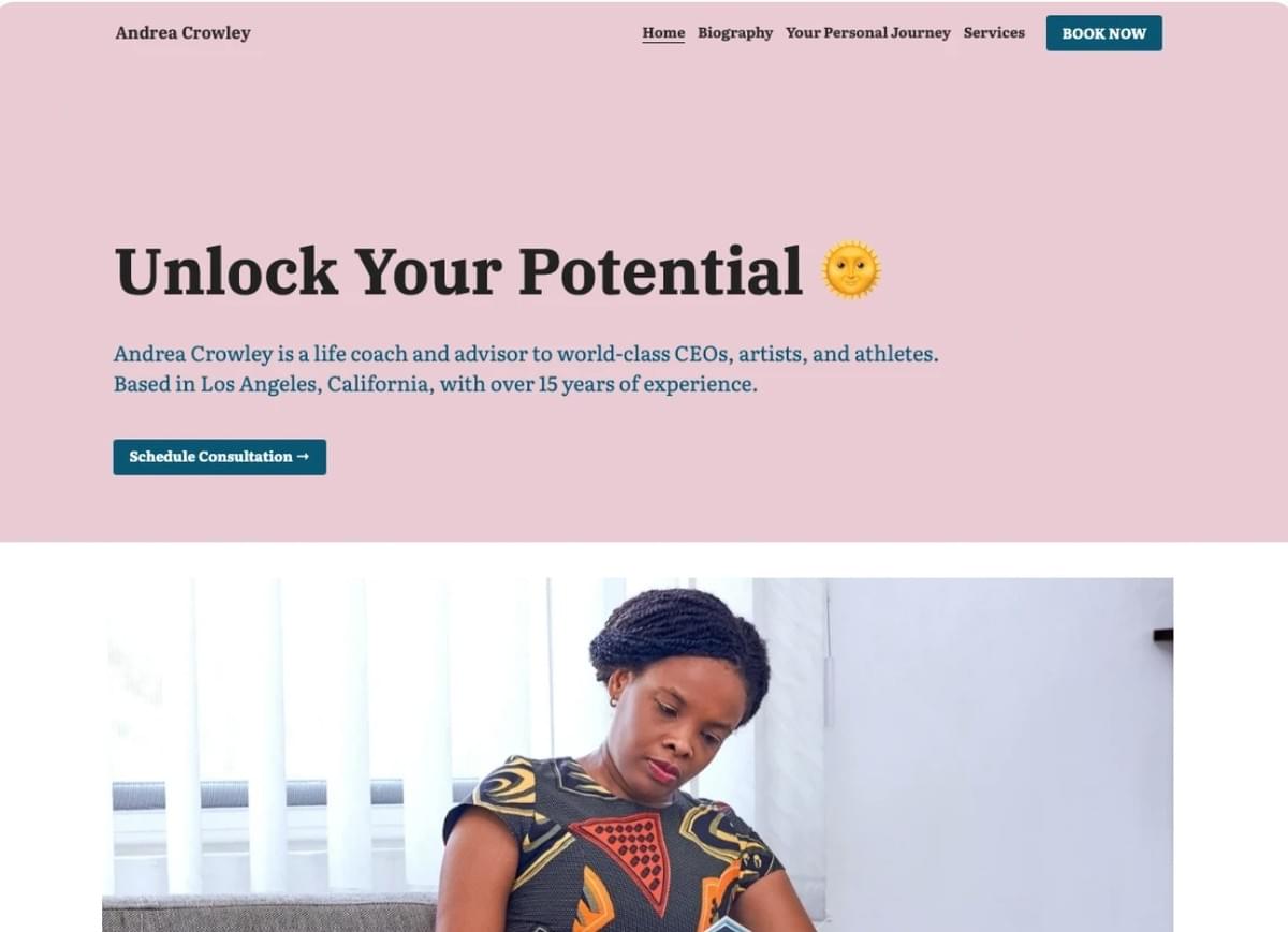 Andrea Sjabloon van Strikingly