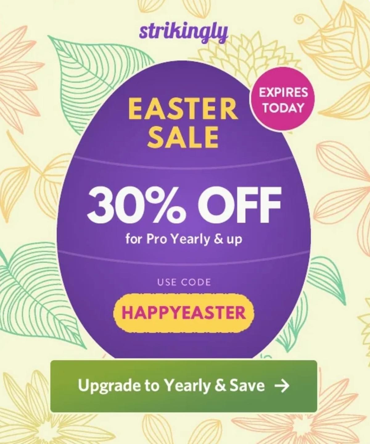 Strikingly Paasuitverkoop