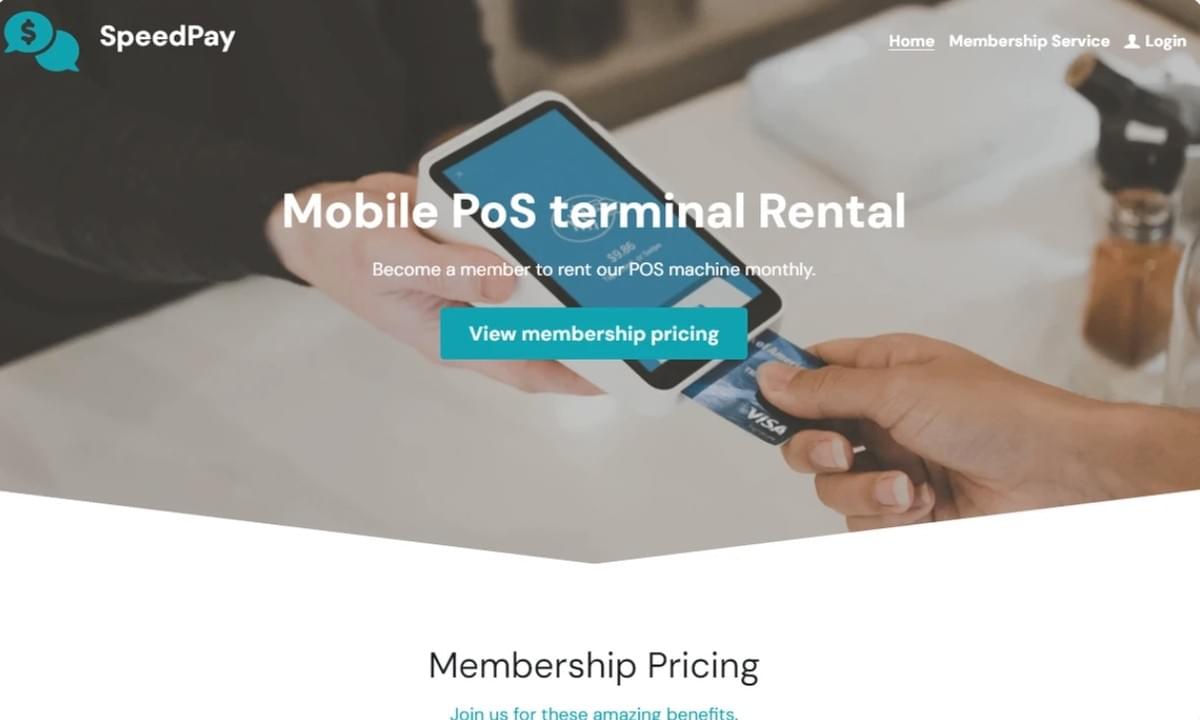 SpeedPay-sjabloon van Strikingly