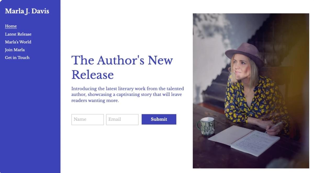 Author Book Splash-Seitenvorlage