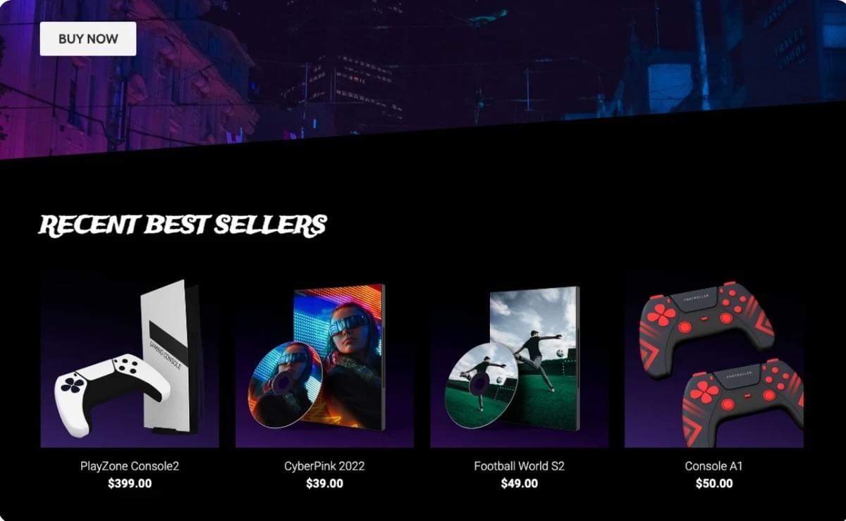 CyberGame-sjabloon van Strikingly