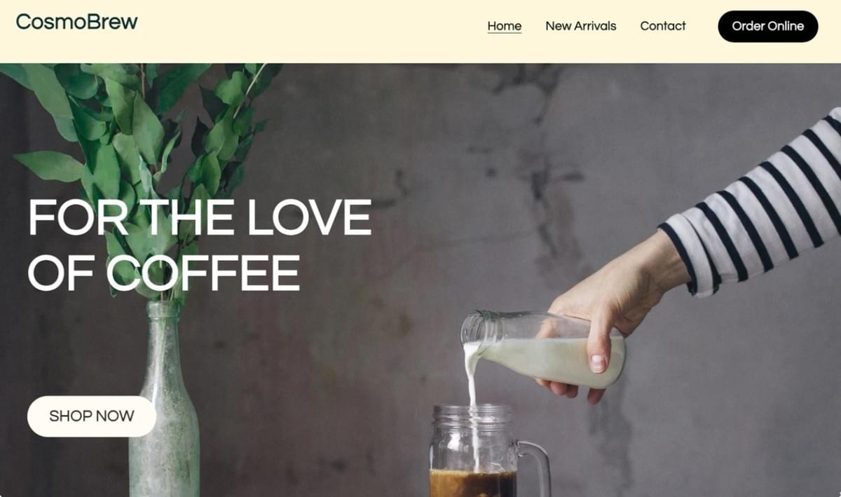 CosmoBrew Sjabloon van Strikingly