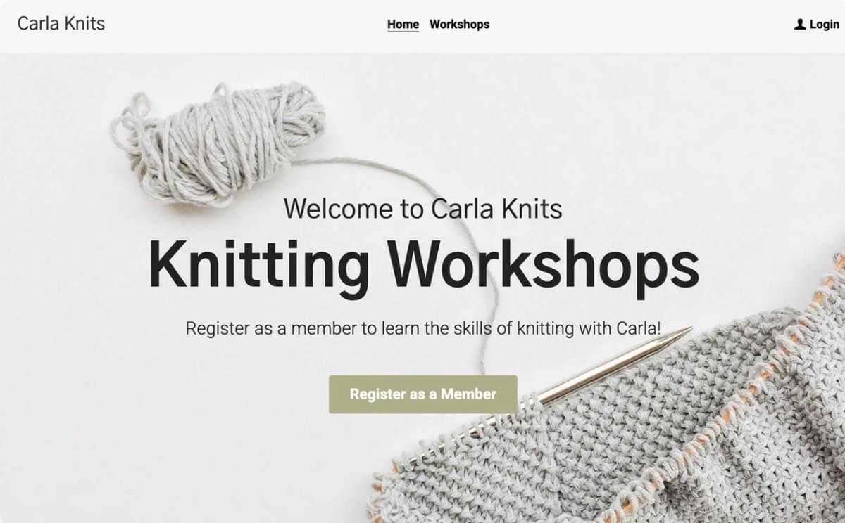 Carla Knits-sjabloon van Strikingly