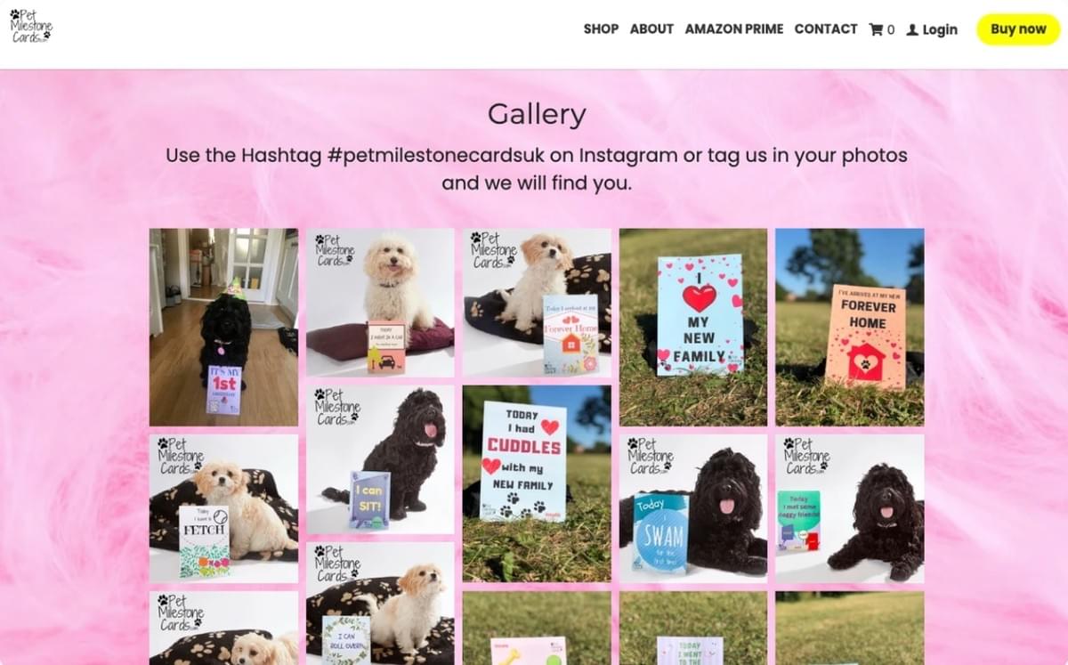 Cartões de marcos importantes para animais de estimação - Marketing nas redes sociais