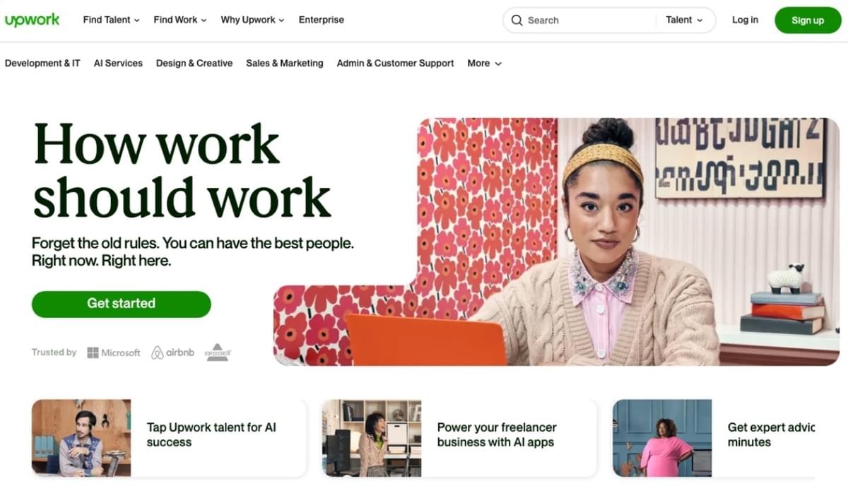 Upwork.com voor mogelijkheden om vanuit huis te werken