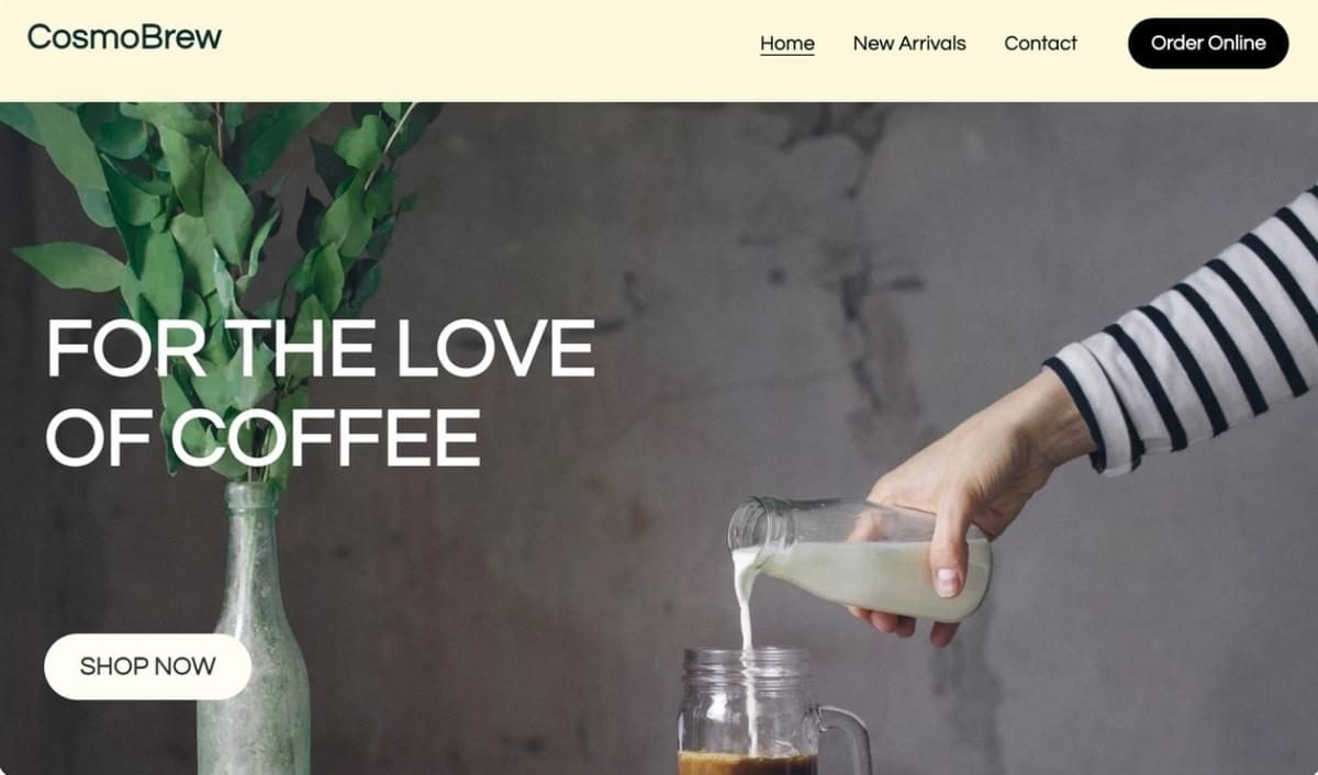 Template CosmoBrew da Strikingly