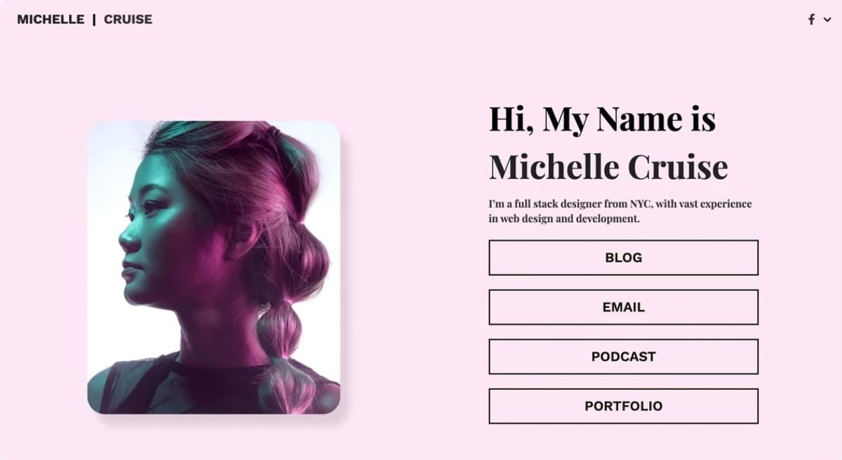 Michelle Cruiste Sjabloon van Strikingly