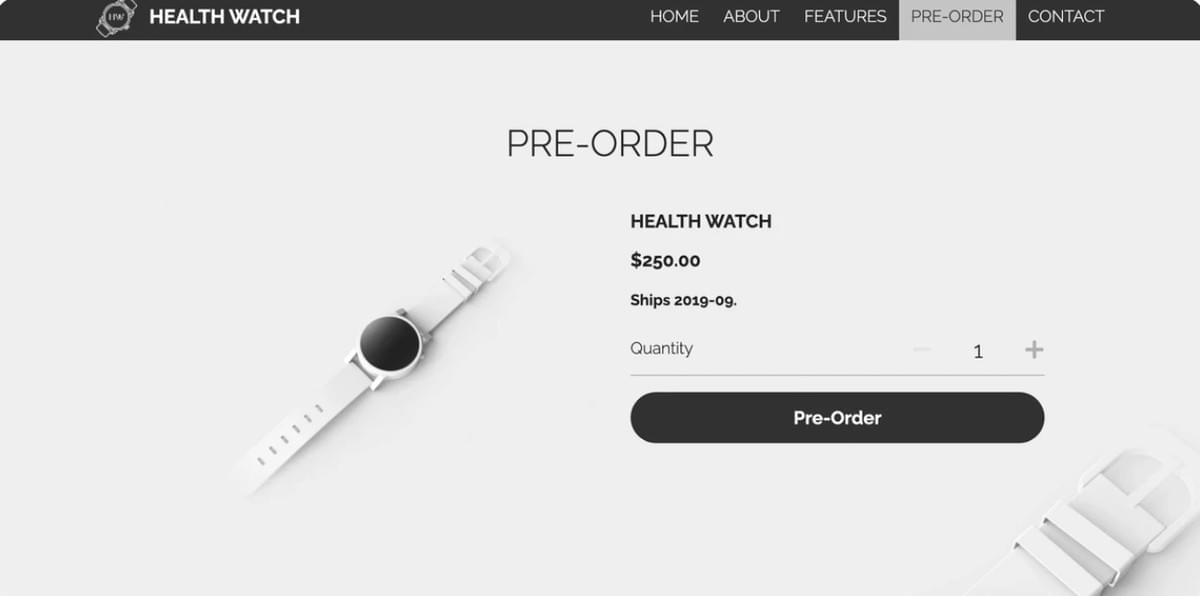 Gezondheidsmonitor-sjabloon van Strikingly