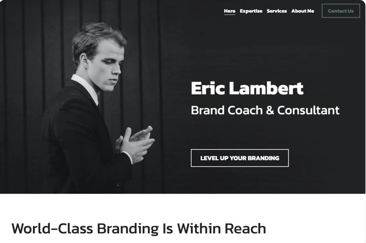 Eric Lambert Sjabloon van Strikingly