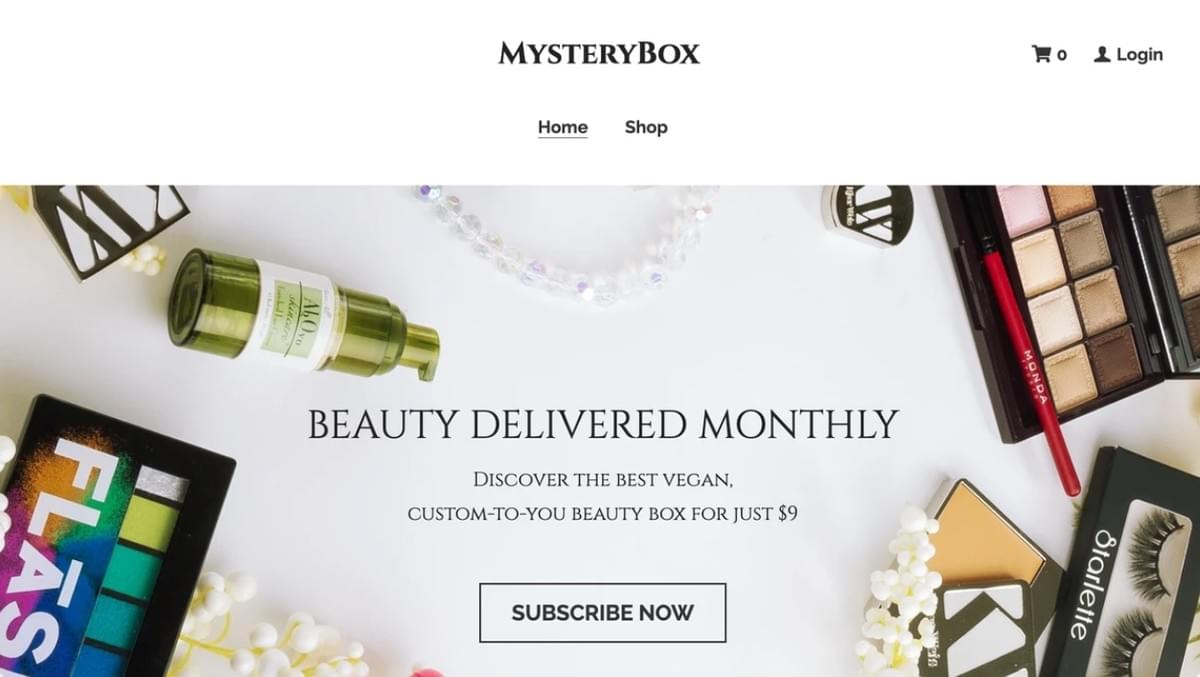 Mystery Box Sjabloon van Strikingly