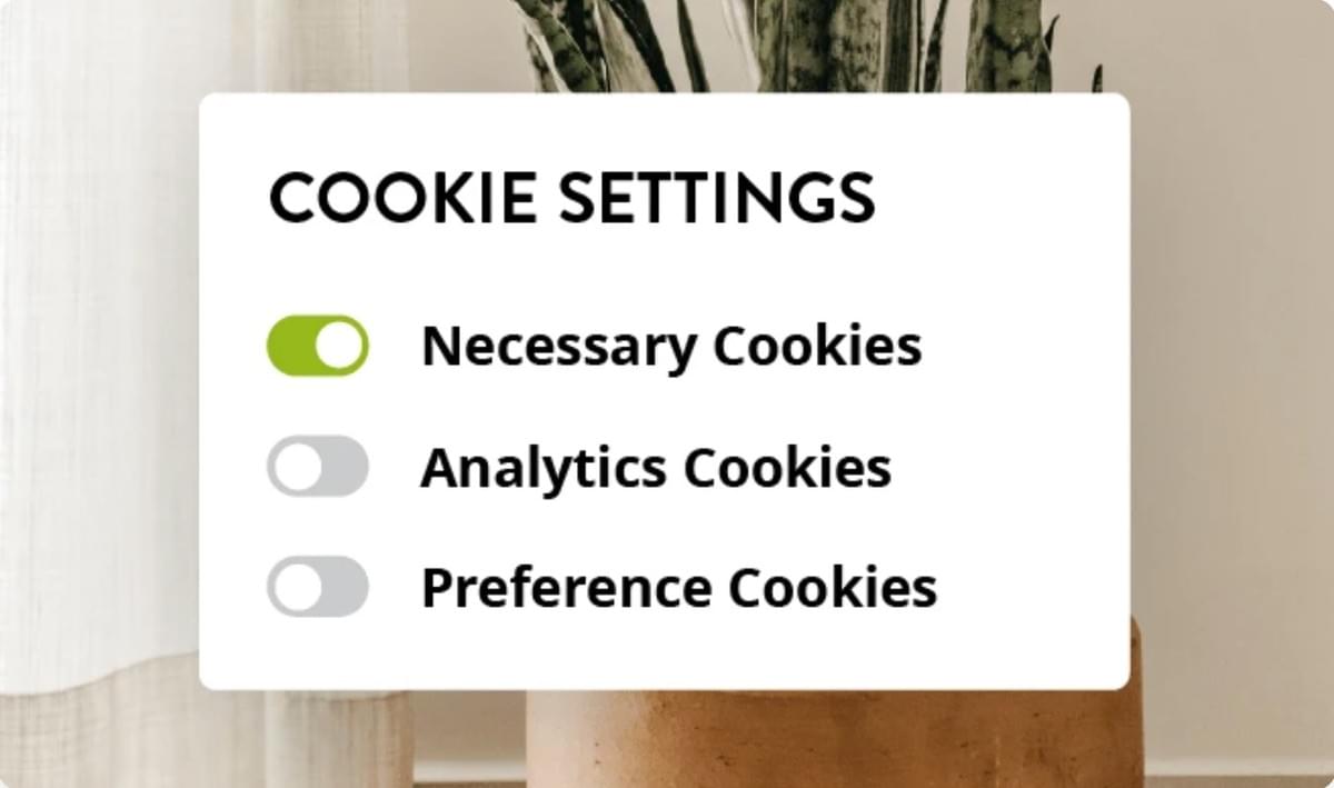 Cookiemelding op de Strikingly-site