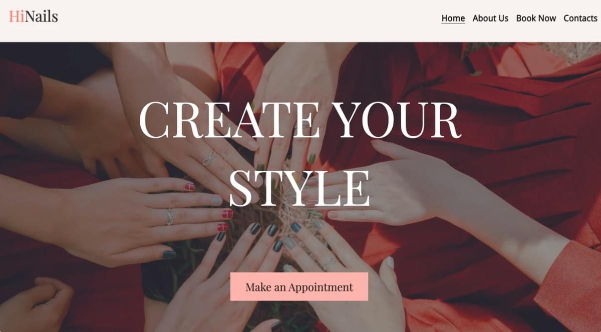 Nail Bar Sjabloon van Strikingly