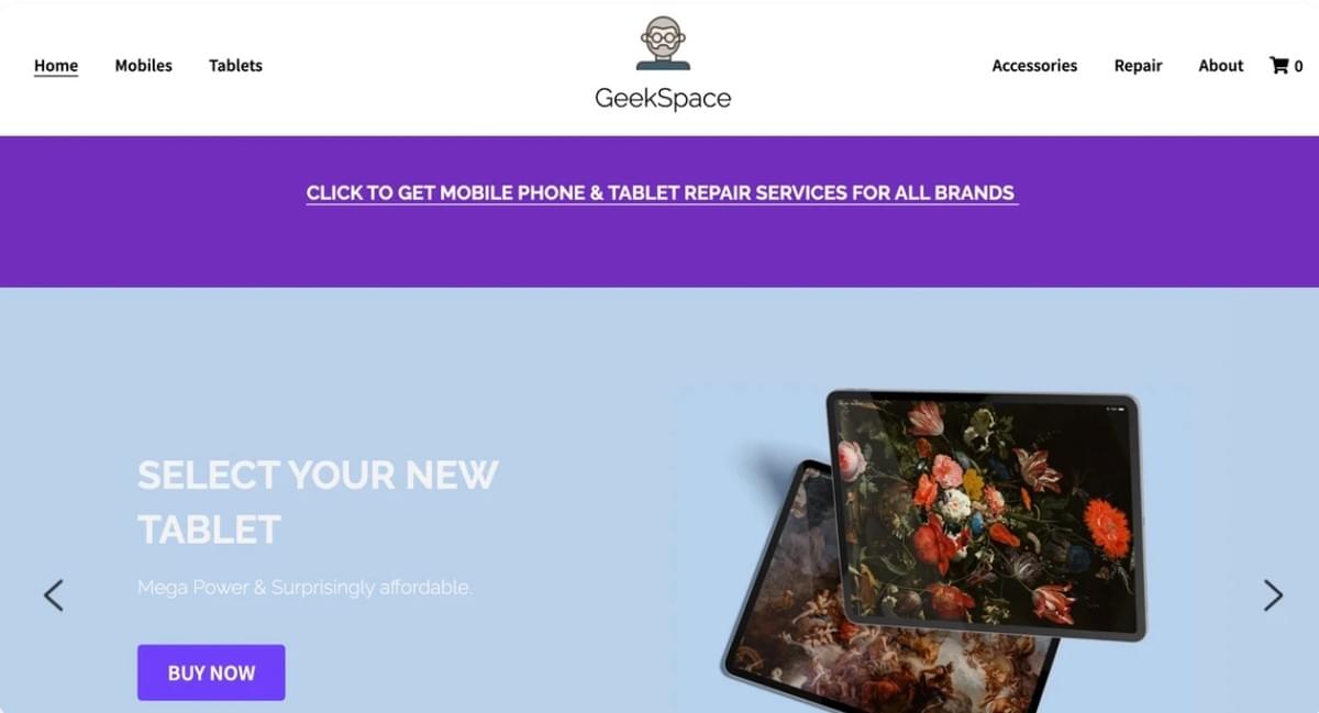 Geek Space Multi-Page Website Sjabloon van Strikingly