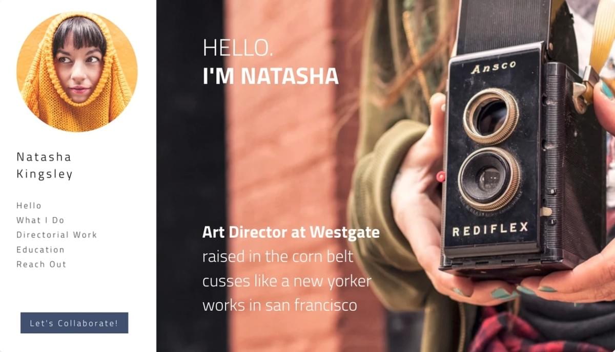 Modelo elegante da Strikingly