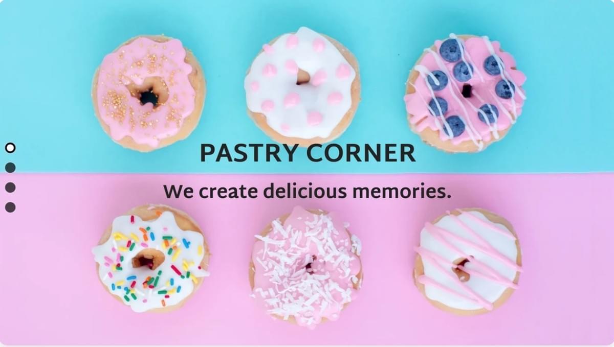 Template Pastry Corner do Strikingly