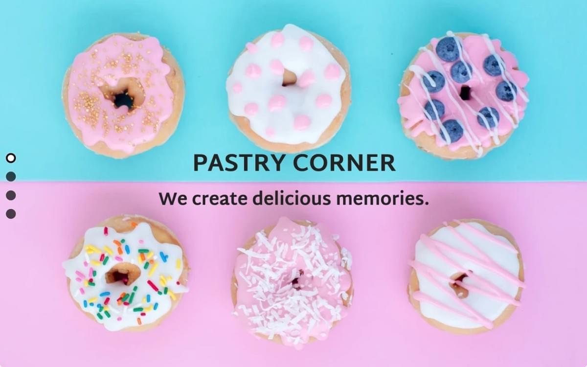 Pastry Corner-sjabloon van Strikingly