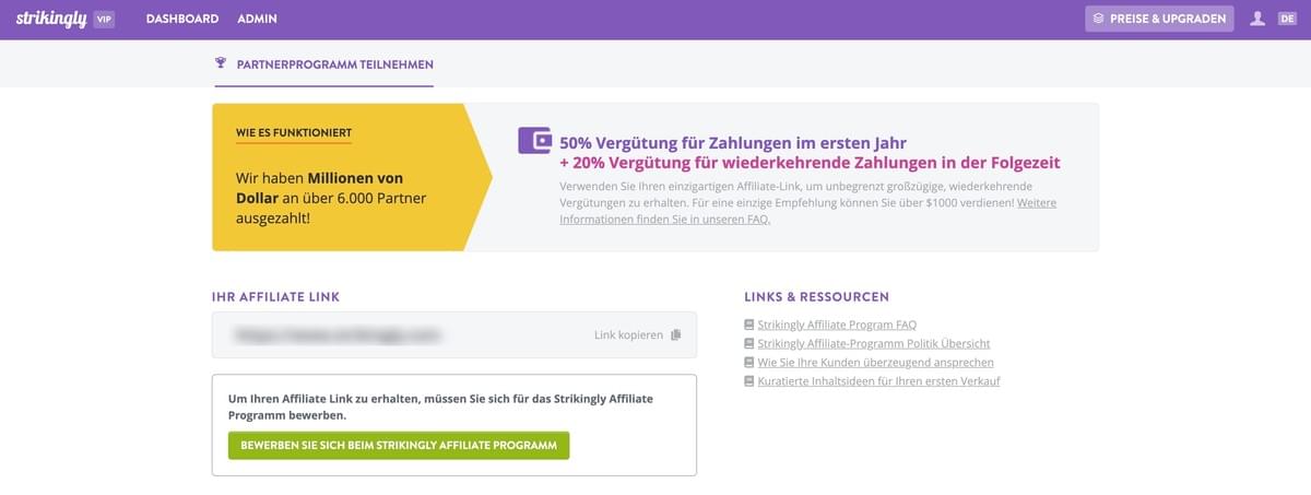 Strikingly Partner Programm