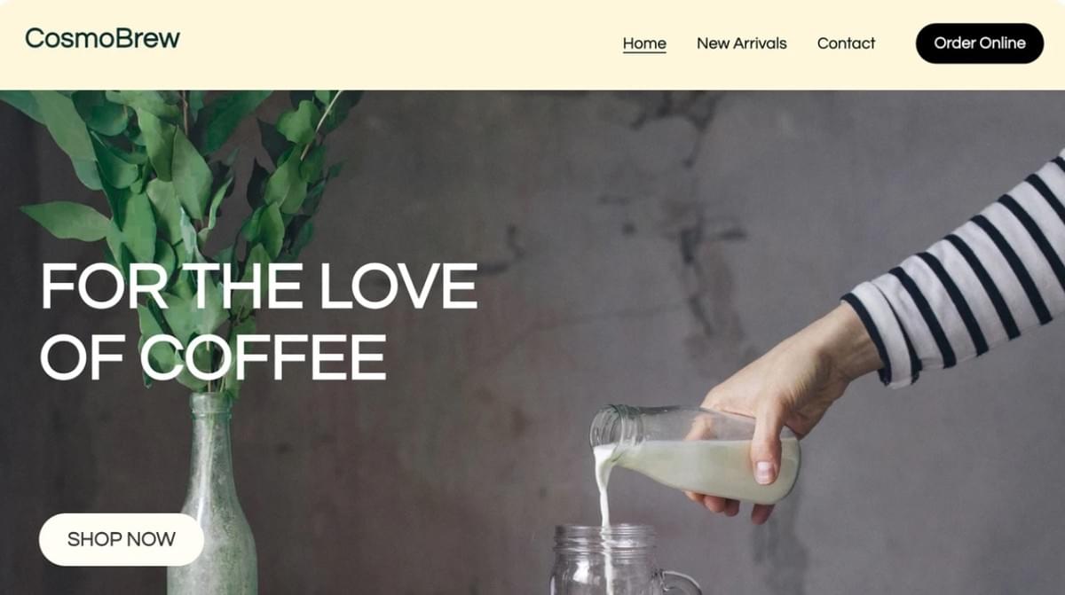 Cosmo Brew-sjabloon van Strikingly