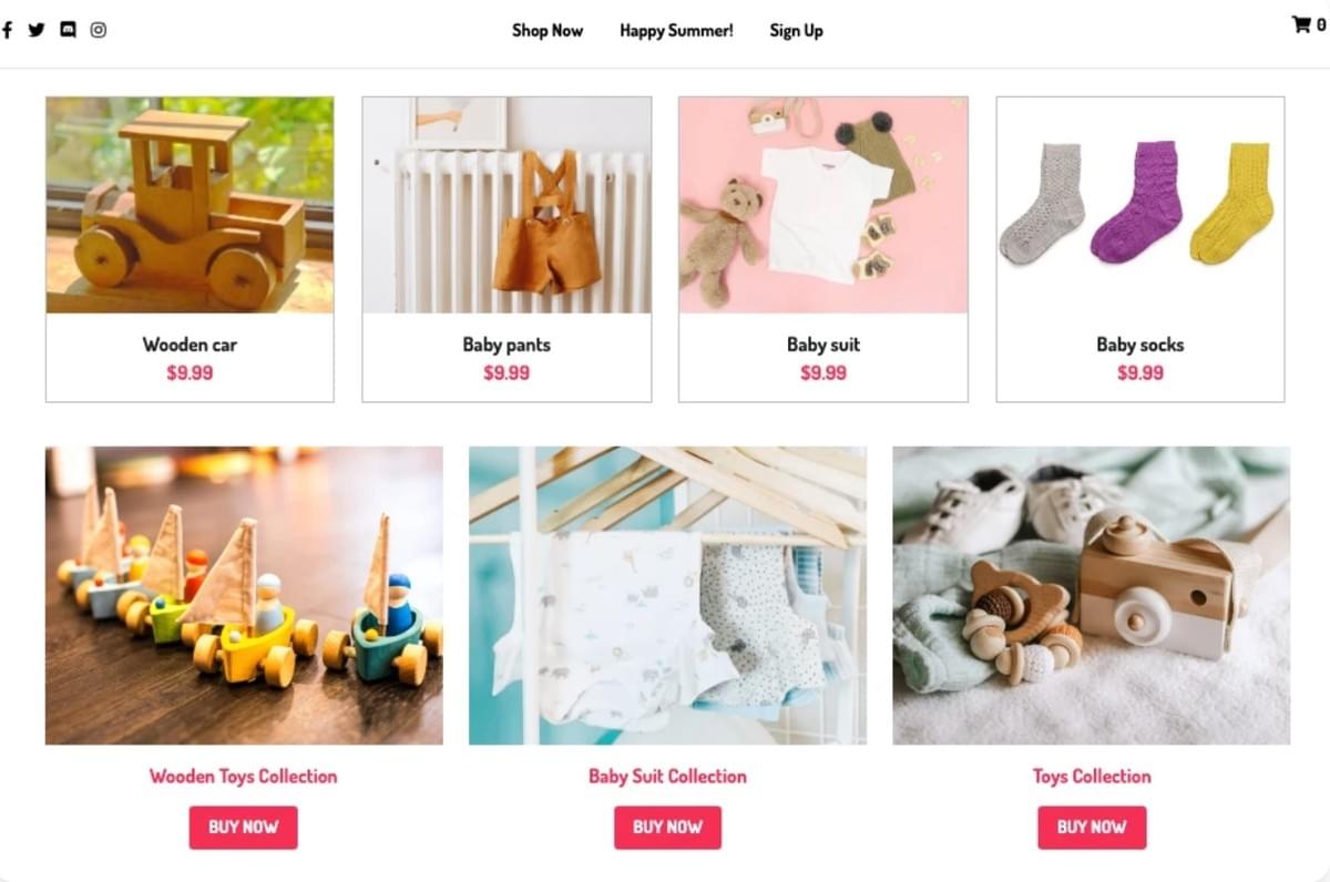 Peggi Online-Shop-Vorlage von Strikingly