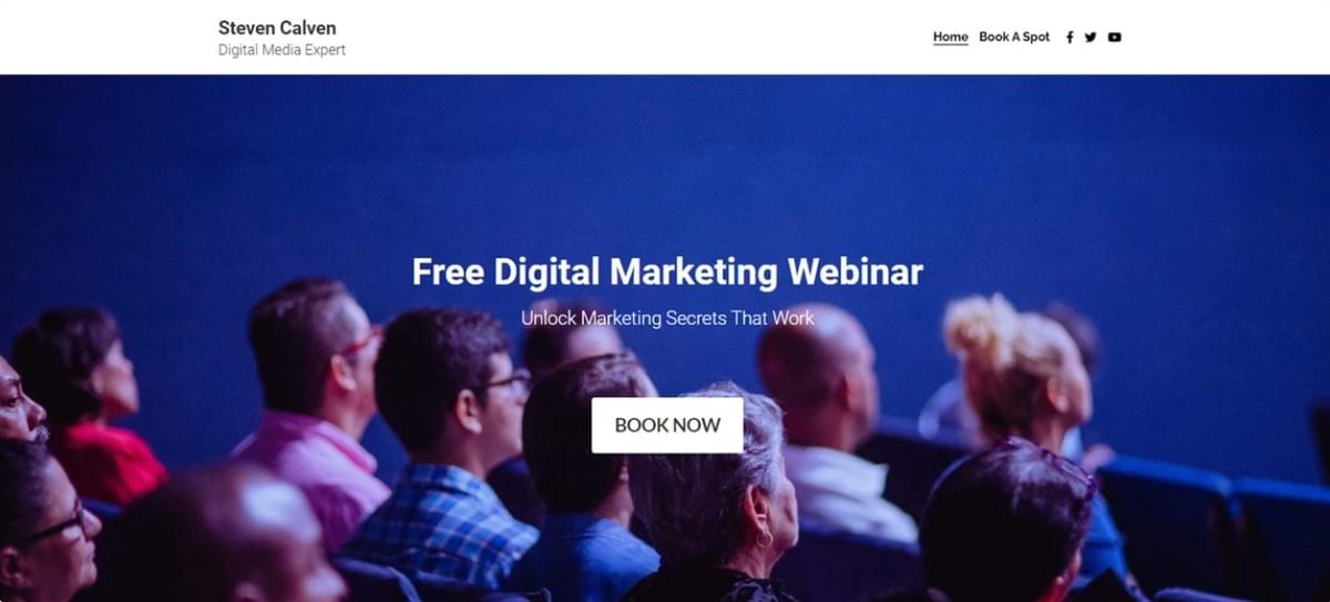Marketing Webinar Modelo da Strikingly