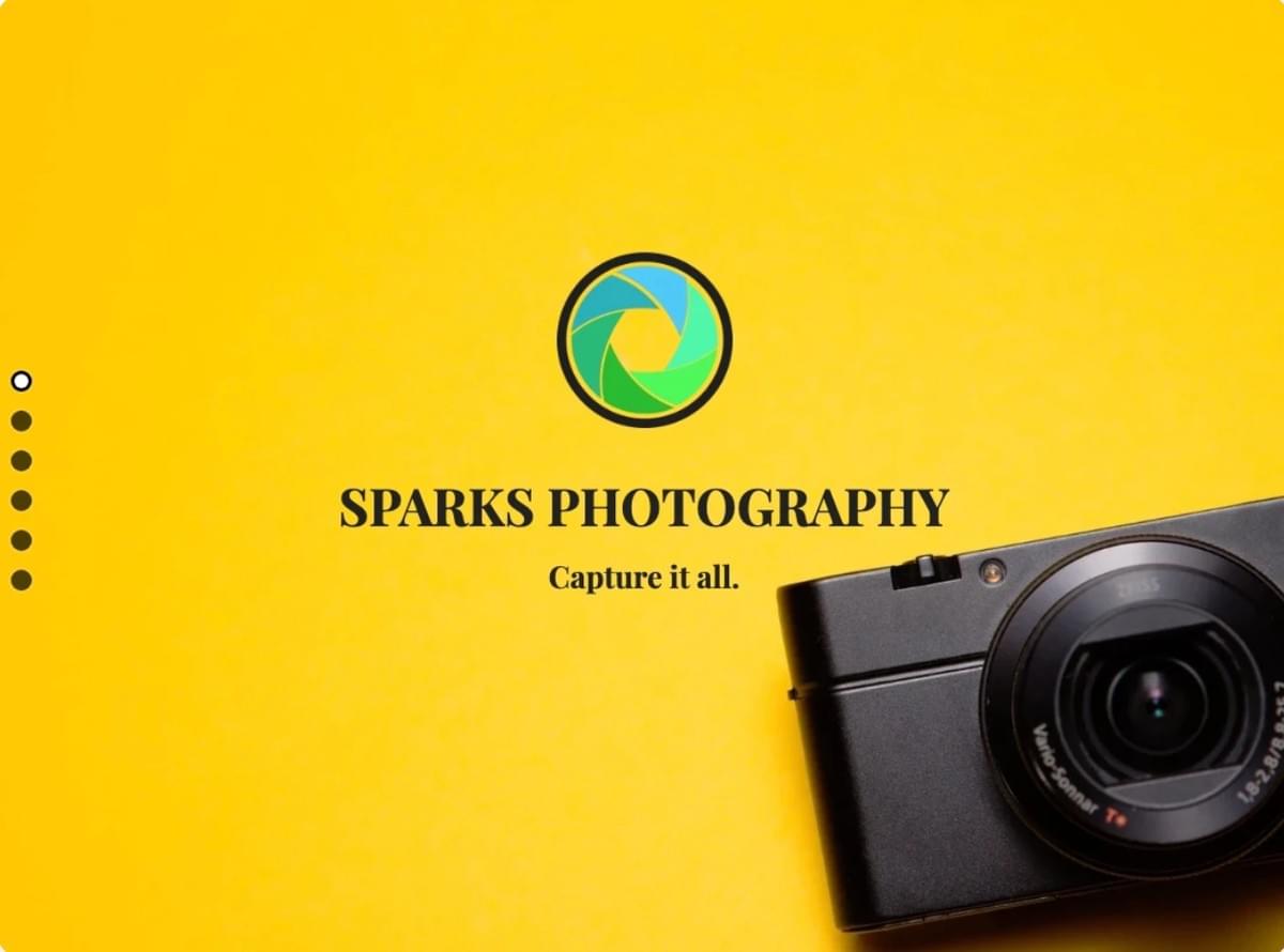 Sparks Freelance Photographer Template van Strikingly