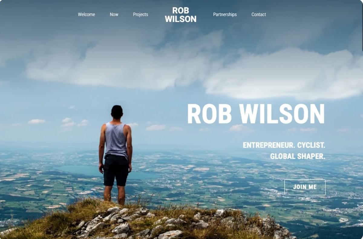 Helles Template von Strikingly