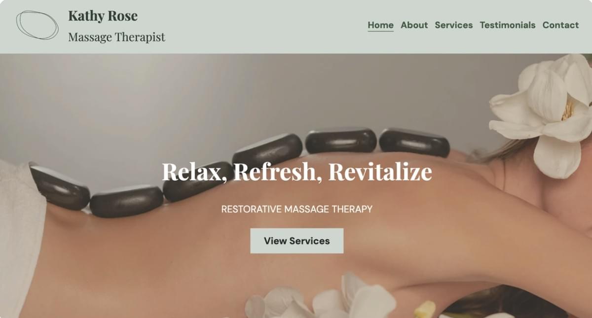 Template de Massagista da Strikingly