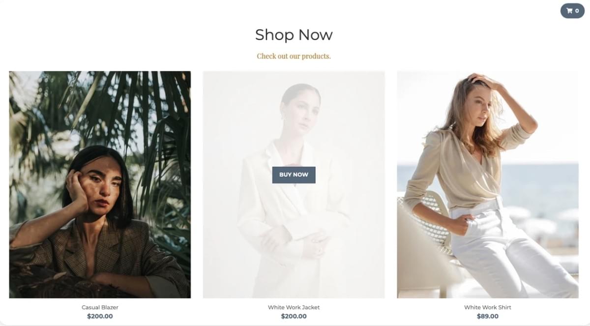 Perspective Store Template van Strikingly