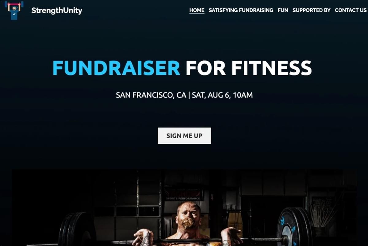 Template StrengthUnity da Strikingly