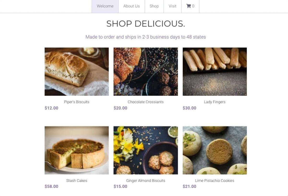 Minimal online winkel sjabloon van Strikingly