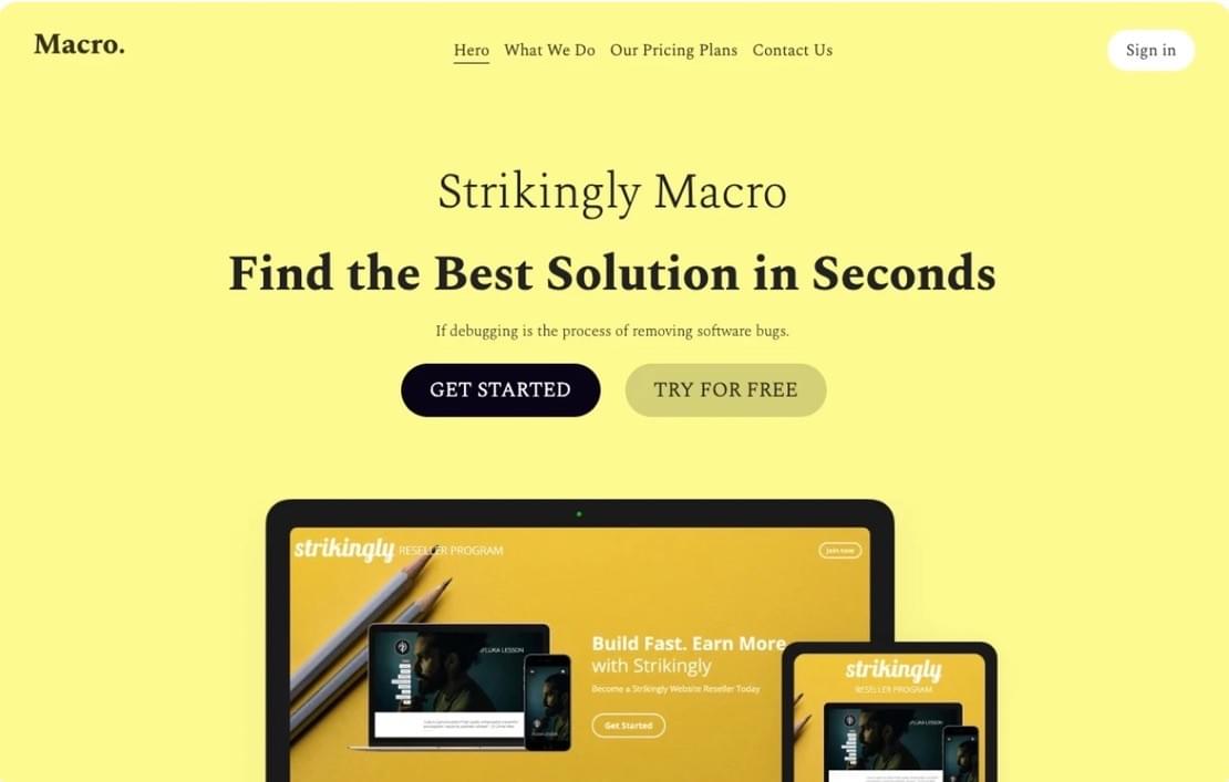 Makro: Website-Design Vorlage