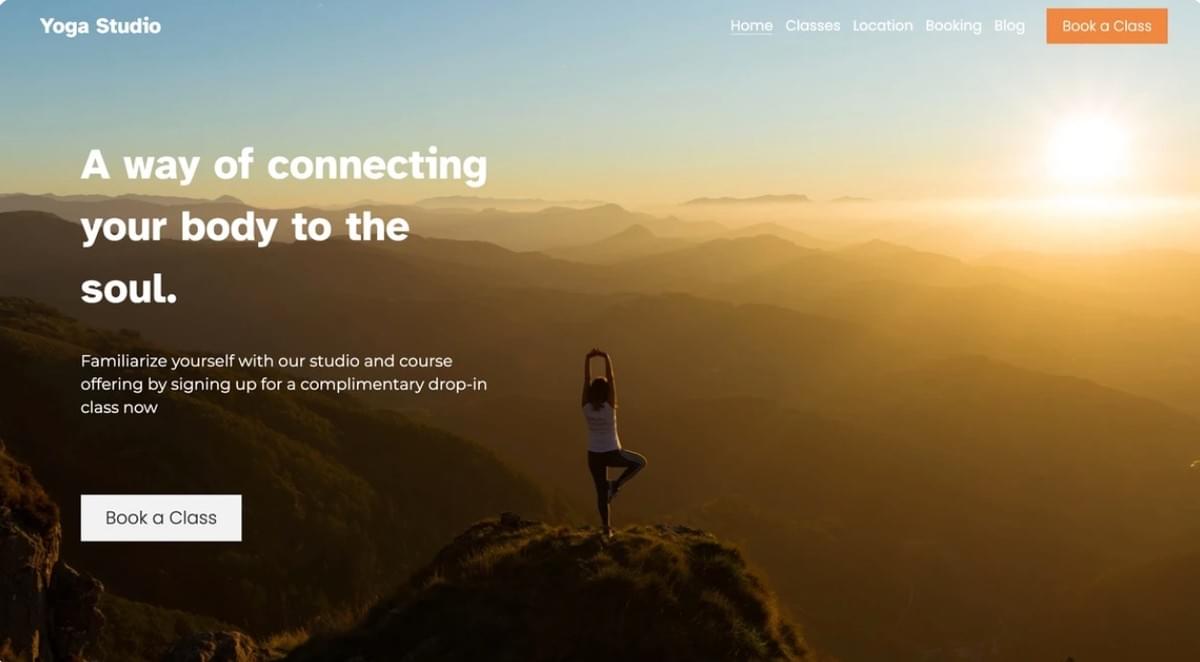 Yoga Sjabloon van Strikingly