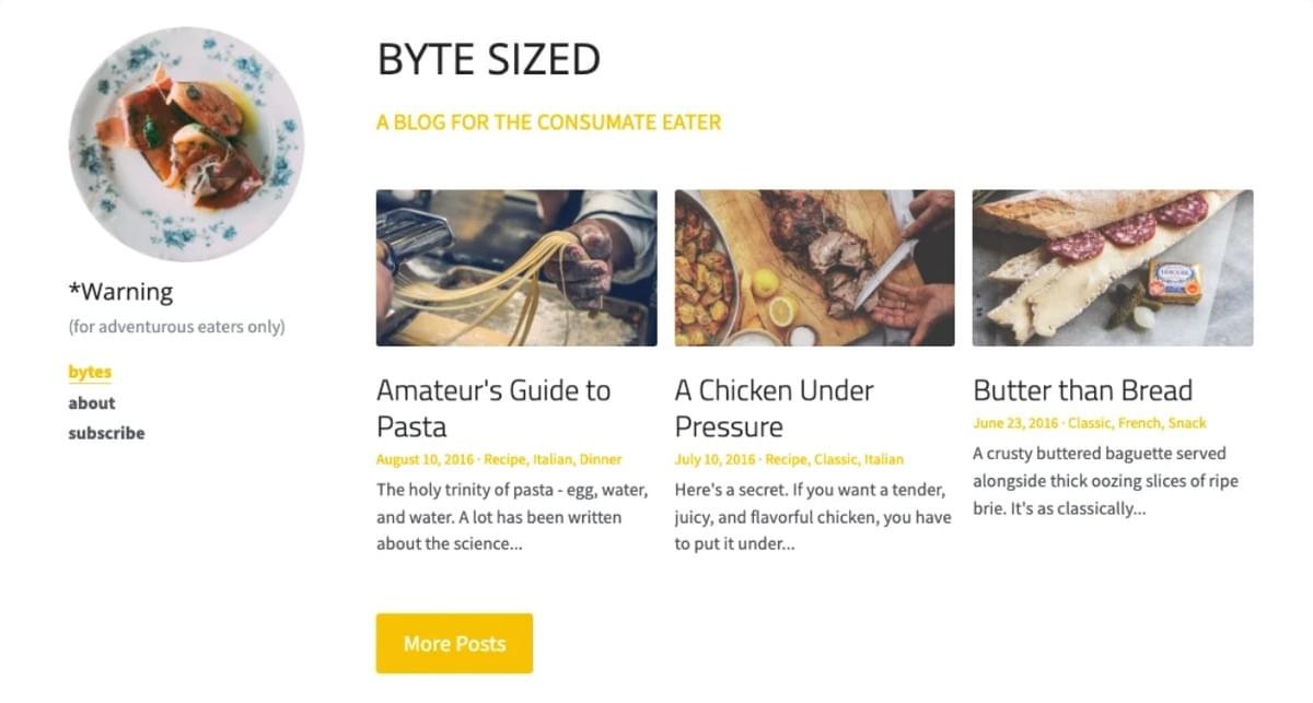 Byte Sized Template von Strikingly