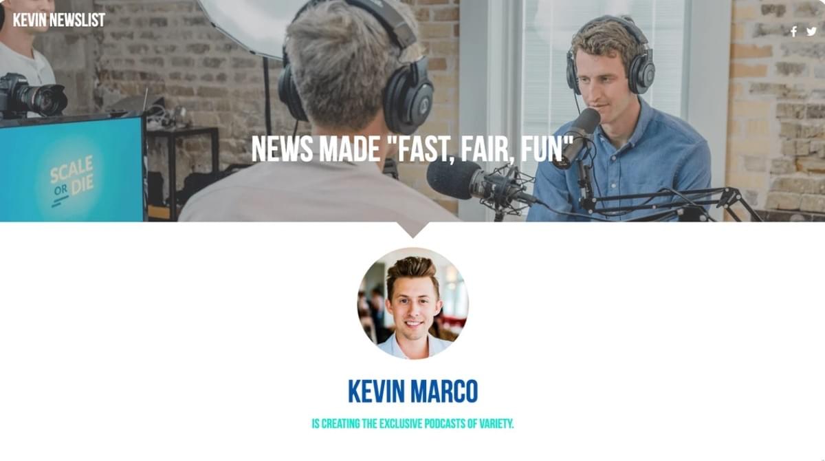 Modelo de Podcasts da Strikingly