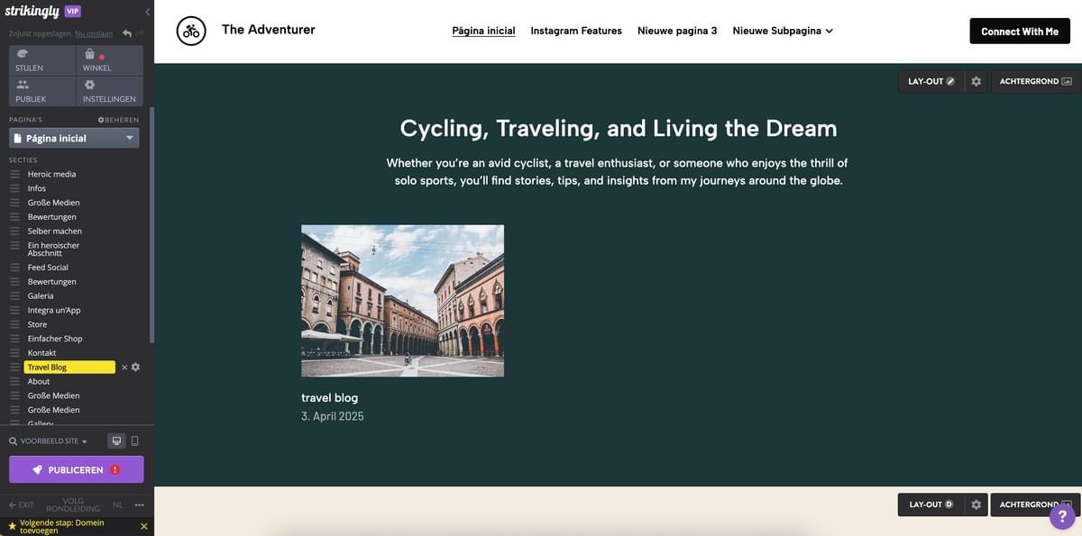 Como o Strikingly pode ajudar no marketing de redes sociais - Integração de Blog