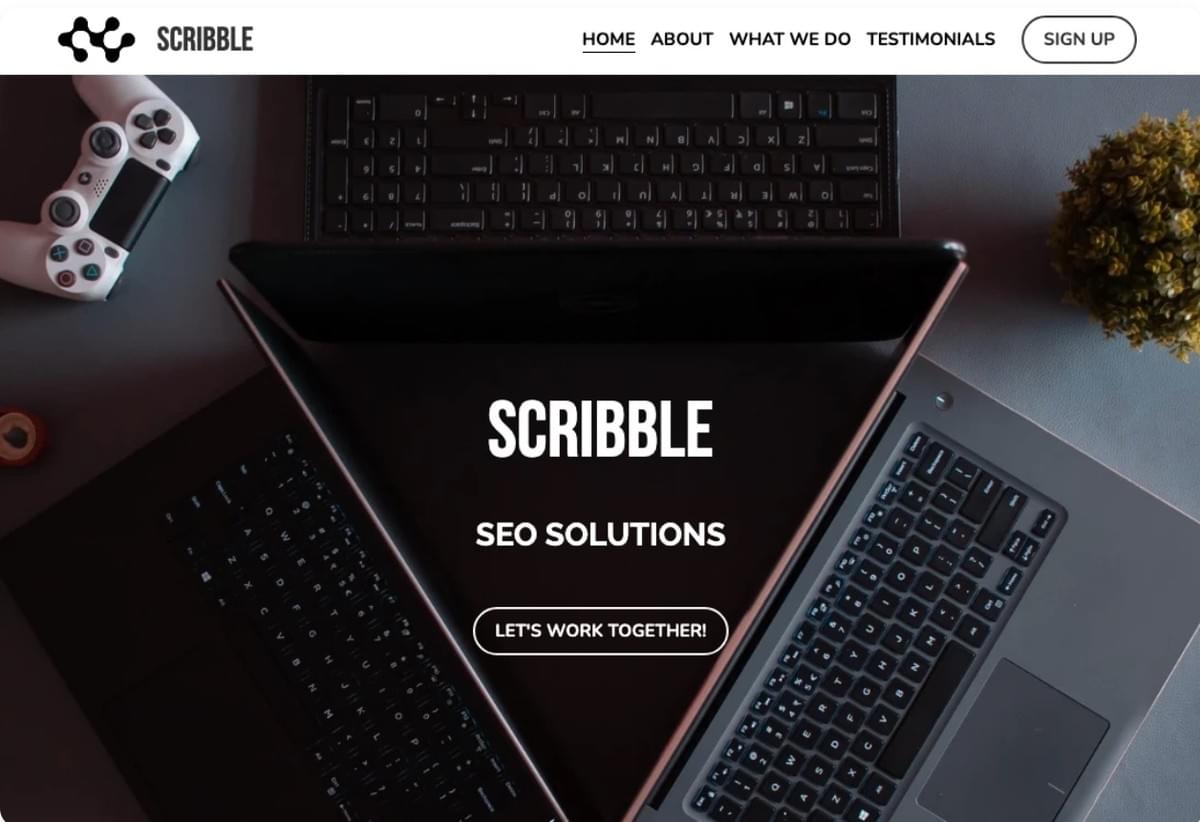 Scribble-sjabloon van Strikingly