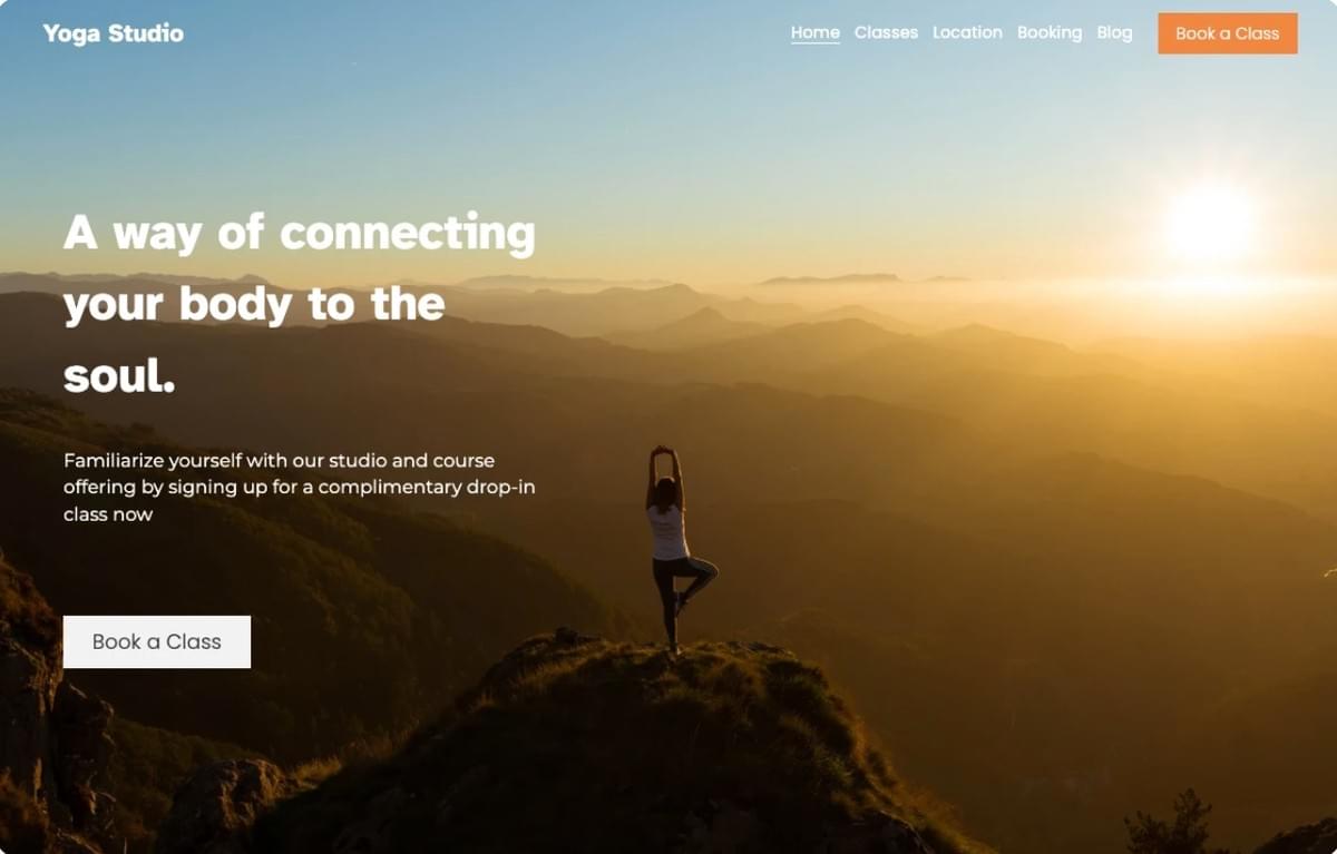 Yoga-Vorlage von Strikingly