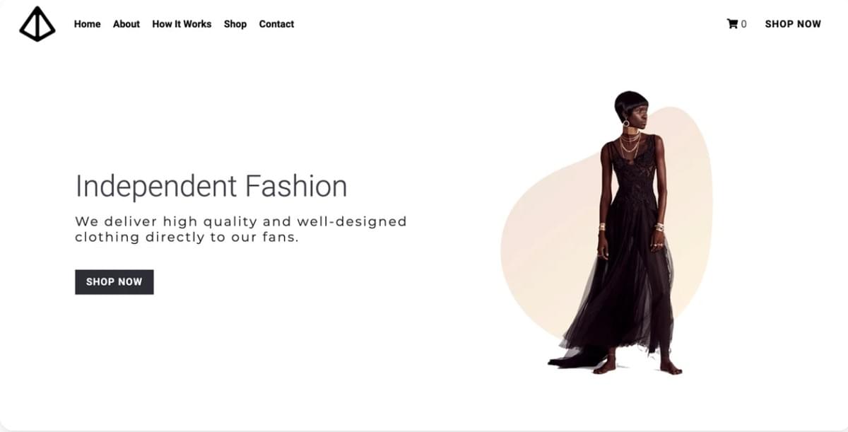 Glow Online Shopping Template van Strikingly