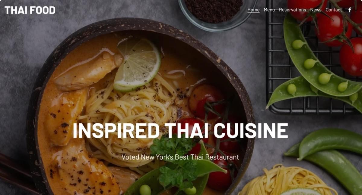 Thai Restaurant Sjabloon van Strikingly