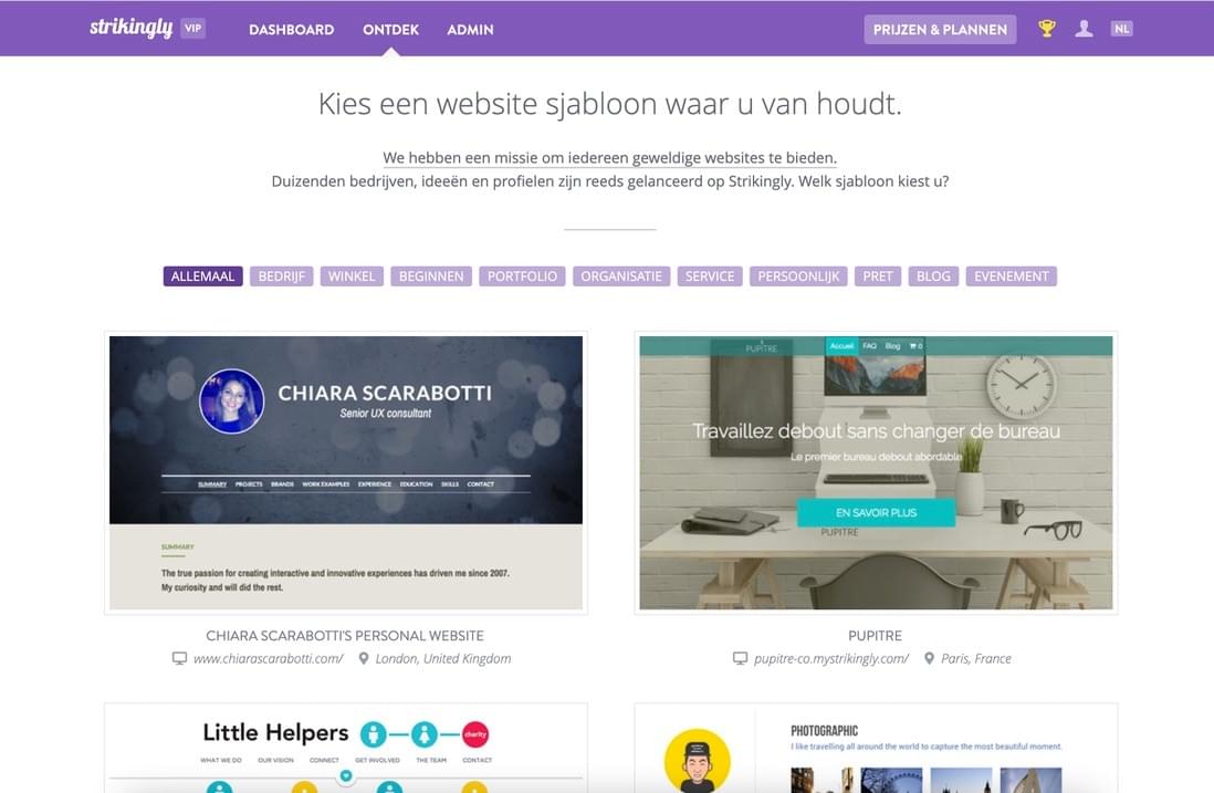 Verkoop merchandise succesvol met Strikingly - Adembenemend Websiteontwerp