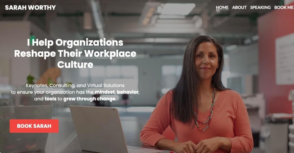 Sarah Worthy-sjabloon van Strikingly